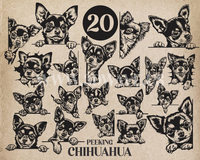 Thumbnail for Peeking Chihuahua Dog Laser and Cricut SVG Vector Files
