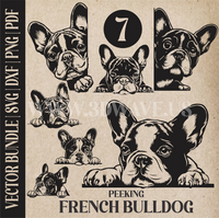 Thumbnail for Peeking French Bulldog Dog Laser and Cricut SVG Vector Files