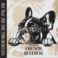 Thumbnail for Peeking French Bulldog Dog Laser and Cricut SVG Vector Files