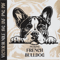 Thumbnail for Peeking French Bulldog Dog Laser and Cricut SVG Vector Files