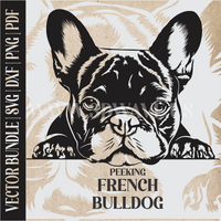 Thumbnail for Peeking French Bulldog Dog Laser and Cricut SVG Vector Files