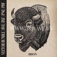Thumbnail for Bison head  | Vector Art: LaserCut Files for Cricut, Glowforge SVG | Digital Products