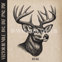 Thumbnail for Stag  | Vector Art: LaserCut Files for Cricut, Glowforge SVG | Digital Products