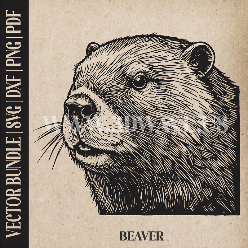 Beaver | Vector Art: LaserCut Files for Cricut, Glowforge SVG | Digital Products