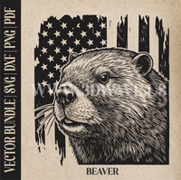 Thumbnail for Beaver on american flag backround | Vector Art: LaserCut Files for Cricut, Glowforge SVG | Digital Products (Copy)