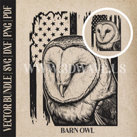 Thumbnail for Barn owl  on american flag background | Vector Art: LaserCut Files for Cricut, Glowforge SVG | Digital Products