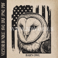 Thumbnail for Barn owl  on american flag background | Vector Art: LaserCut Files for Cricut, Glowforge SVG | Digital Products