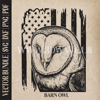 Thumbnail for Barn owl  on american flag background | Vector Art: LaserCut Files for Cricut, Glowforge SVG | Digital Products