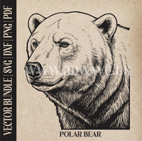 Thumbnail for Polar Bear  | Vector Art: LaserCut Files for Cricut, Glowforge SVG | Digital Products