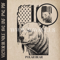 Thumbnail for Polar Bear on american flag background | Vector Art: LaserCut Files for Cricut, Glowforge SVG | Digital Products