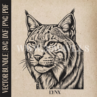 Thumbnail for Lynx | Vector Art: LaserCut Files for Cricut, Glowforge SVG | Digital Products