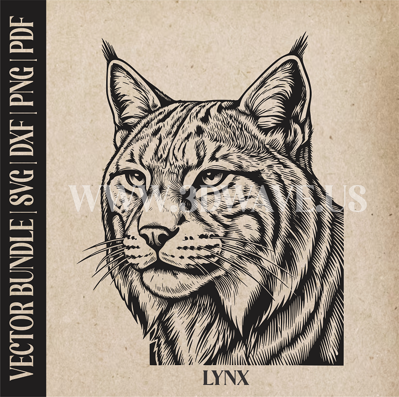 Lynx | Vector Art: LaserCut Files for Cricut, Glowforge SVG | Digital Products