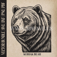 Thumbnail for Kodiak Bear | Vector Art: LaserCut Files for Cricut, Glowforge SVG | Digital Products)