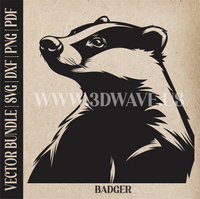Thumbnail for Badger | Vector Art: LaserCut Files for Cricut, Glowforge SVG | Digital Products)