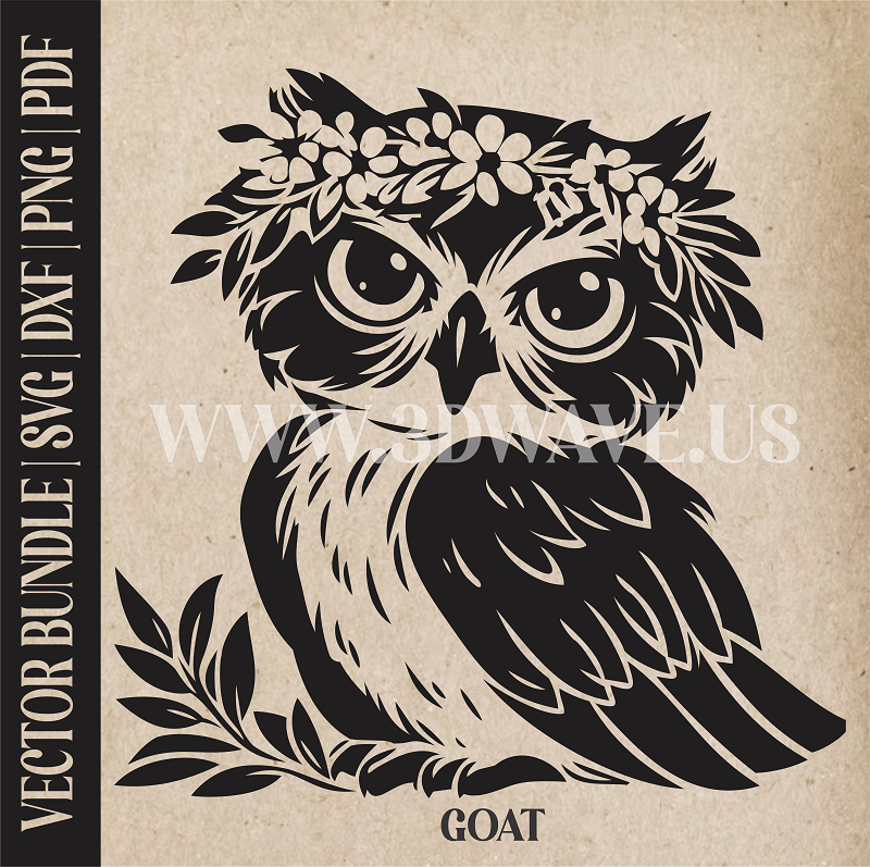 Owl | Vector Art: LaserCut Files for Cricut, Glowforge SVG | Digital Products