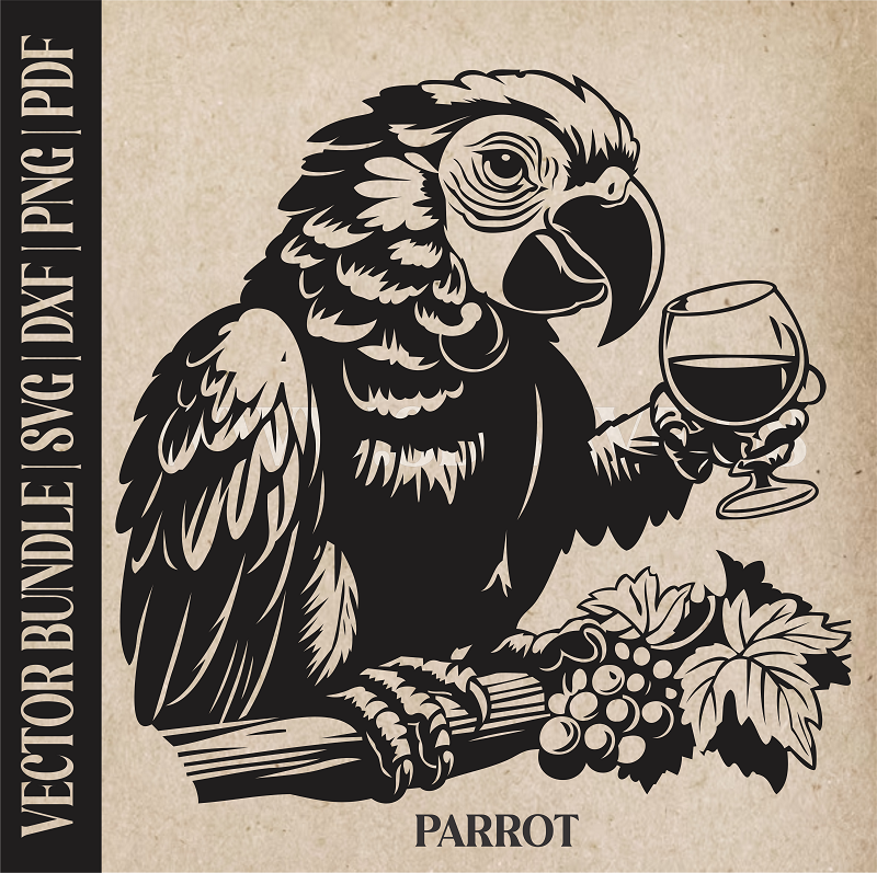 Parrot | Vector Art: LaserCut Files for Cricut, Glowforge SVG | Digital Products