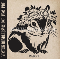 Thumbnail for Rabbit | Vector Art: LaserCut Files for Cricut, Glowforge SVG | Digital Products