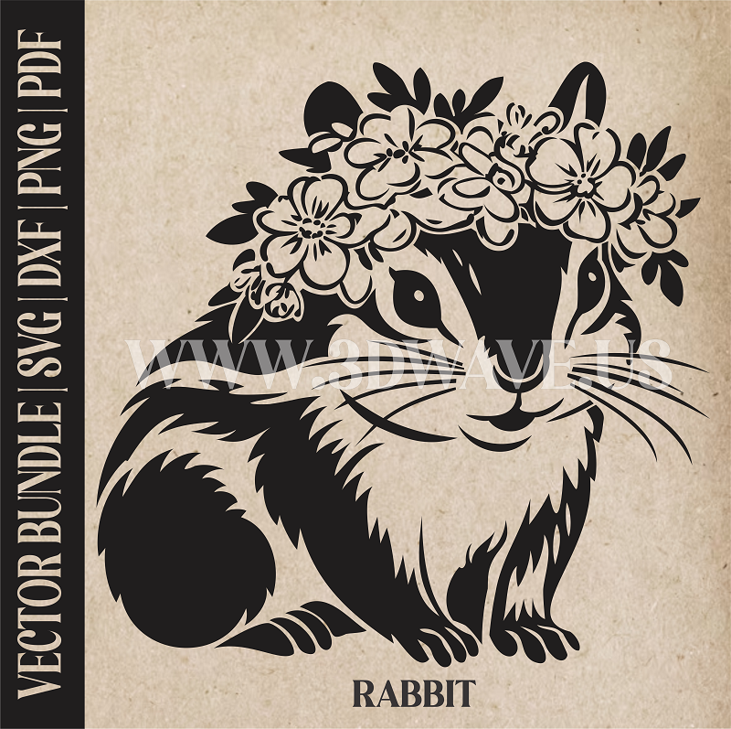 Rabbit | Vector Art: LaserCut Files for Cricut, Glowforge SVG | Digital Products