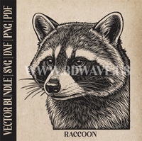 Thumbnail for Raccoon | Vector Art: LaserCut Files for Cricut, Glowforge SVG | Digital Products