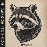 Thumbnail for Raccoon | Vector Art: LaserCut Files for Cricut, Glowforge SVG | Digital Products