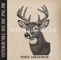 Thumbnail for White-tailed Deer | Vector Art: LaserCut Files for Cricut, Glowforge SVG | Digital Products