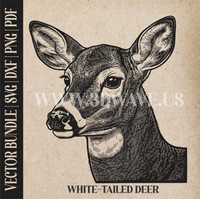 Thumbnail for White-tailed Deer | Vector Art: LaserCut Files for Cricut, Glowforge SVG | Digital Products