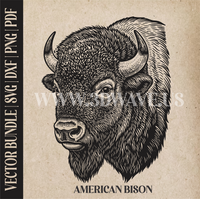 Thumbnail for Bison head  | Vector Art: LaserCut Files for Cricut, Glowforge SVG | Digital Products