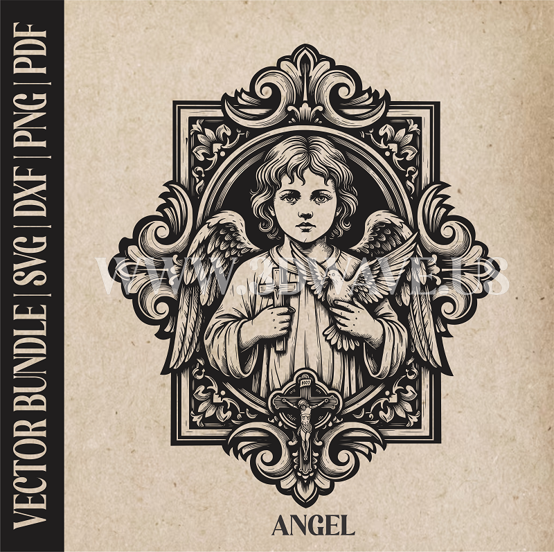 Angel  | Vector Art: LaserCut Files for Cricut, Glowforge SVG | Digital Products