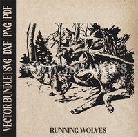 Thumbnail for Running wolves | Vector Art: LaserCut Files for Cricut, Glowforge SVG | Digital Products