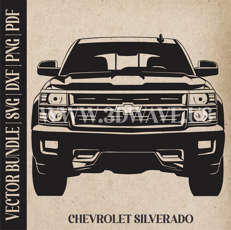 Chevrolet Silverado | Vector Art: LaserCut Files for Cricut, Glowforge SVG | Digital Products