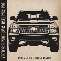 Thumbnail for Chevrolet Silverado | Vector Art: LaserCut Files for Cricut, Glowforge SVG | Digital Products