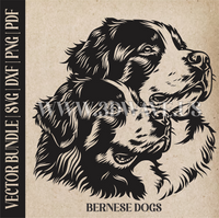 Thumbnail for Bernese dogs | Vector Art: LaserCut Files for Cricut, Glowforge SVG | Digital Products