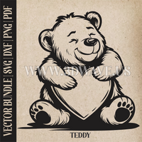 Thumbnail for Teddy bear | Vector Art: LaserCut Files for Cricut, Glowforge SVG | Digital Products