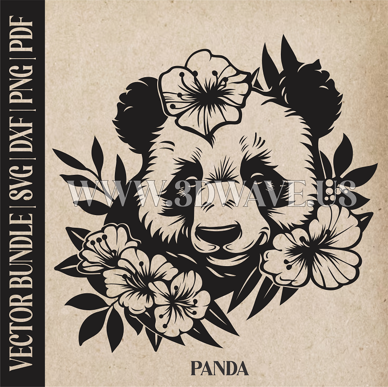 Panda | Vector Art: LaserCut Files for Cricut, Glowforge SVG | Digital Products