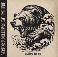 Thumbnail for Grizzly bear | Vector Art: LaserCut Files for Cricut, Glowforge SVG | Digital Products