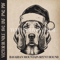 Thumbnail for Bavarian Mountain Scent Hound Santa Dog  | Vector Art: LaserCut Files for Cricut, Glowforge SVG | Digital Products