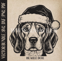 Thumbnail for Beagle Santa Dog  | Vector Art: LaserCut Files for Cricut, Glowforge SVG | Digital Products