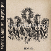 Thumbnail for Horses | Vector Art: LaserCut Files for Cricut, Glowforge SVG | Digital Products