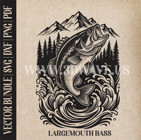 Thumbnail for Largemouth bass fish | Vector Art: LaserCut Files for Cricut, Glowforge SVG | Digital Products