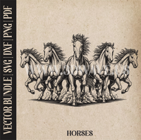 Thumbnail for Horses | Vector Art: LaserCut Files for Cricut, Glowforge SVG | Digital Products