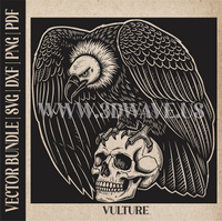 Thumbnail for Vulture on human skull | Vector Art: LaserCut Files for Cricut, Glowforge SVG | Digital Products