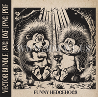 Thumbnail for Hedgehogs | Vector Art: LaserCut Files for Cricut, Glowforge SVG | Digital Products