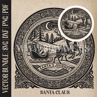Thumbnail for Santa Claus & reindeer| Vector Art: LaserCut Files for Cricut, Glowforge SVG | Digital Products