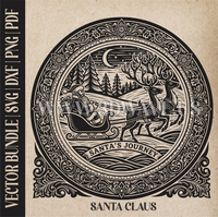 Thumbnail for Santa Claus & reindeer| Vector Art: LaserCut Files for Cricut, Glowforge SVG | Digital Products