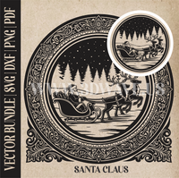 Thumbnail for Santa Claus & reindeer| Vector Art: LaserCut Files for Cricut, Glowforge SVG | Digital Products