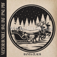 Thumbnail for Santa Claus & reindeer| Vector Art: LaserCut Files for Cricut, Glowforge SVG | Digital Products