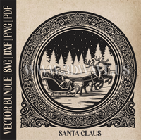 Thumbnail for Santa Claus & reindeer| Vector Art: LaserCut Files for Cricut, Glowforge SVG | Digital Products