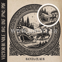 Thumbnail for Santa Claus & reindeer| Vector Art: LaserCut Files for Cricut, Glowforge SVG | Digital Products