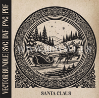 Thumbnail for Santa Claus & reindeer| Vector Art: LaserCut Files for Cricut, Glowforge SVG | Digital Products