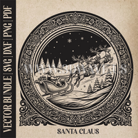 Thumbnail for Santa Claus & reindeer| Vector Art: LaserCut Files for Cricut, Glowforge SVG | Digital Products